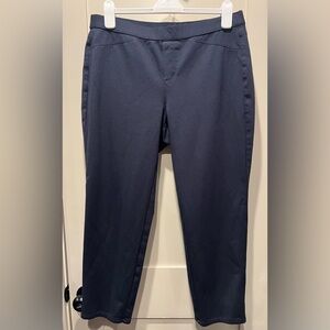 J. Jill Ponte Slim Leg Pants Navy Blue Women’s Size Petite Large EUC